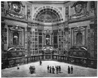 A tumba dos últimos da família Medici, Basílica de San Lorenzo, Florença, Itália, 1882