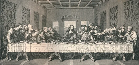 A pintura de parede "A Última Ceia", em Milão, 1883