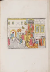 A cerimônia de casamento do czar Mikhail Feodorovich e Yevdokiya Lukyanovna, 1810