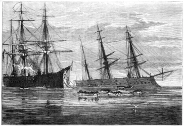 Os destroços do HMS Vanguard, século XIX