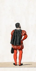 Figurino de teatro para peça de Shakespeares, Henrique VIII, século XIX