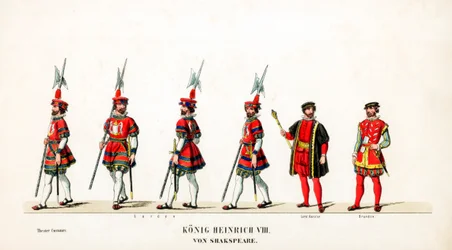 Figurinos de teatro para peça de Shakespeares, Henrique VIII, século XIX