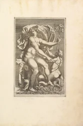 Thetis assentado com um Triton, século XVI.
