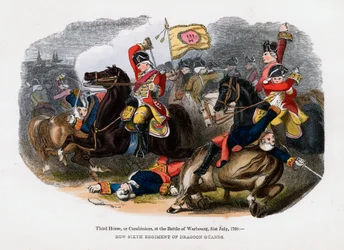 Terceiro Cavalo, ou Carabiniers, na Batalha de Warburg, 31 de julho de 1760