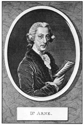 Thomas Augustine Arne 1710-1778, compositor inglês
