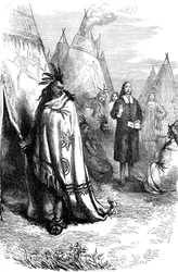 Thomas Mayhew e o Narragansett sachem, século XVII c1880