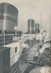 Três funis do monarca das Bermudas, o navio de luxo Furness Withy, 1937