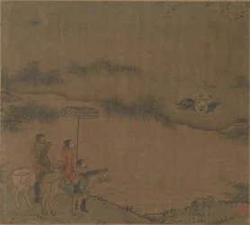 Três cavaleiros que caçam gansos selvagens, 960-1279.