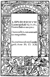 Página de rosto de Lucian, 1521, 1893