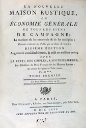 Página de rosto da Nova Casa Rústica, ou Economia Geral, 1775