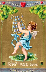 To My True Love, cartão de dia dos namorados americano, c1910