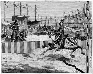 Torneio para a coroação de Luís II de Anjou, perto de Calais, cerca de 1389, 1882-1884