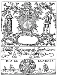 Etiqueta comercial da South Sea Company, século XVIII 1894