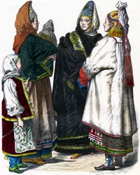 Traje tradicional russo, c1850