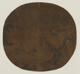 Viajantes sob salgueiros, dinastia Yuan ou Ming, 1279-1644.
