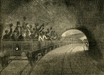 Viagem experimental na estrada de ferro subterrânea, 1863, c1876.