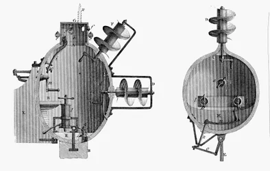 Tartaruga, submarino desenhado por David Bushnell, 1787