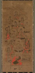 Doze Budas e Kobo Daishi Jusanbutsu, final do século XVII.