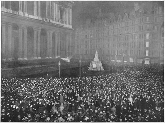 Doze horas na véspera de ano novo do lado de fora da Catedral de St Pauls, Londres, c1902 1903