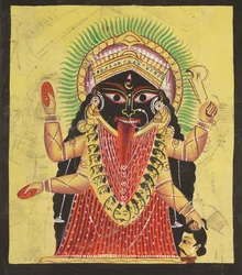 Dois aspectos de Kali: Kali consagrado, c. 1880 - 1890.