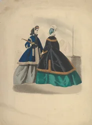 Duas mulheres vestindo casacos, 1863-64.
