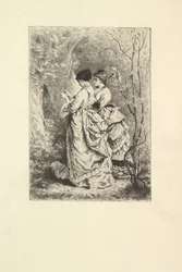 Duas jovens senhoras em um jardim, 1873-74.