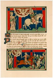 Dois dos Cavaleiros do Apocalipse, início do século XIV