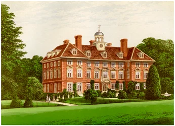 Tyttenhanger Park, Hertfordshire, casa da Condessa de Caledon, c1880