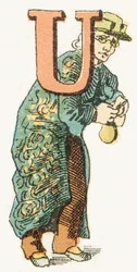 U - Usurier - Alfabeto infantil, Edições Gordinne 1920 (gravura)