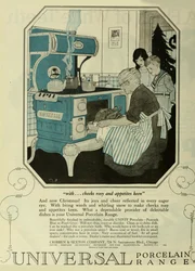 Universal Porcelain Range, Publicidade do Saturday Evening Post, ca 1920-1925.