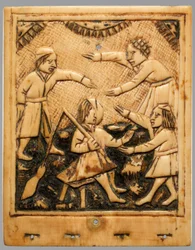 Folha superior do relógio de sol, alemão, ca. 1500.
