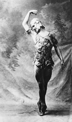 Vaslav Nijinsky, bailarino russo, em O Espectro da Rosa, Paris, 1911, 1930
