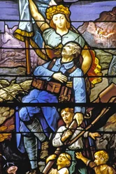 Vaucouleurs - Vidro manchado da igreja - Evocação da guerra 14-18