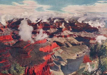 Penhascos Vermilion e vastas profundezas de um país das maravilhas incomparável, c1935