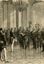 Versalhes, 1871: proclamando o rei Guilherme Imperador da Alemanha, 1890.
