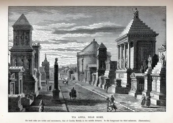 Via Appia, perto da reconstrução de Roma, 1882