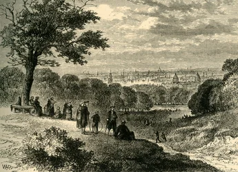 Vista do One-Tree Hill, Greenwich Park, em 1846, c1878.