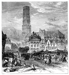 Vista em Mechelen, Bélgica, 1900