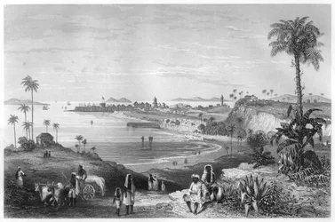 Vista de Bombaim, mostrando o forte, c1860