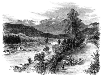 Vista de Lochnagar, Escócia, 1900