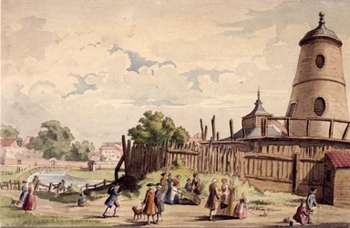 Vista de New River Head, Finsbury, Londres, c1750
