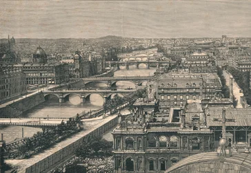 Vista de Paris, Showng As sete pontes, 1882