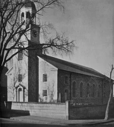 Vista da Igreja de St Pauls da Main Street, Newburyport, Massachusetts, 1924