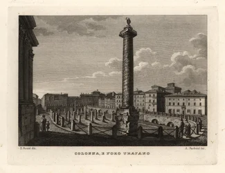 Vista da Coluna de Trajano e do Fórum de Trajano, Colonna e Foro Trajano
