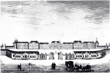Vista do Palácio de Catarina em Tsarskoye Selo, c. 1840