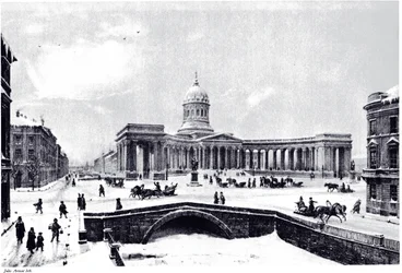 Vista da Catedral de Kazan em São Petersburgo, c. 1850