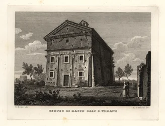 Vista do Templo de Baco, Roma, agora São