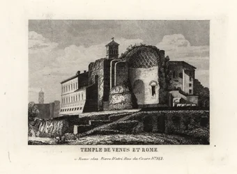 Vista do Templo de Vênus e Roma, Templum Veneris et Romae, Roma