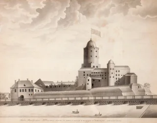 Vista do castelo de Vyborg, c. 1840