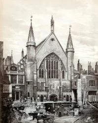 Vista do extremo leste de Guildhall e da Old Library, cidade de Londres, 1886